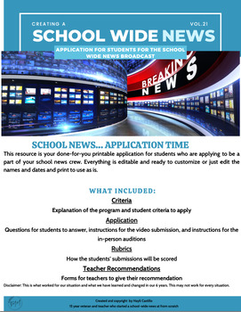 Preview of School News Crew Application