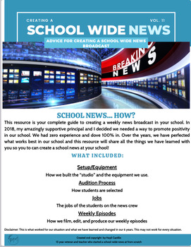 Preview of School News: Guide to Create a Student Led School News Weekly Broadcast