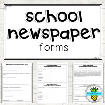 Preview of School Newspaper Forms