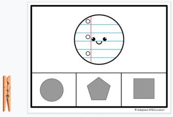 Preview of School- Notebook Paper- Shape Matching Clip Cards- Google Slides Activities