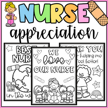Preview of School Nurse Appreciation Day- Thank You Coloring Pages and Writing - May 6-12