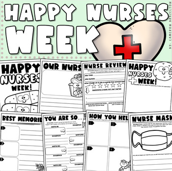 Preview of School Nurse Appreciation Week | Thank You Cards | Class Book Activities