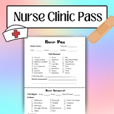 School Nurse Clinic Pass, Nurse Pass, School Nurse Resourc