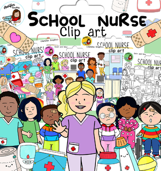 Preview of School Nurse Clip Art-  School nurse's office 120 items!