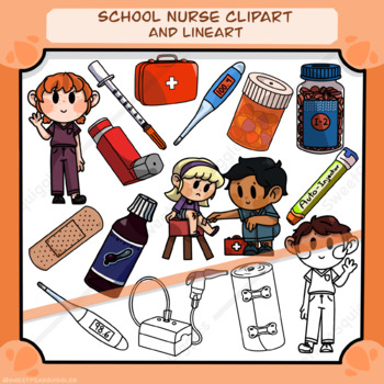 Preview of School Nurse Clipart and Lineart