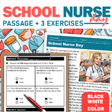 School Nurse Day Reading Comprehension in both Black/white