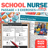 School Nurse Day Reading Comprehension in both Black/white