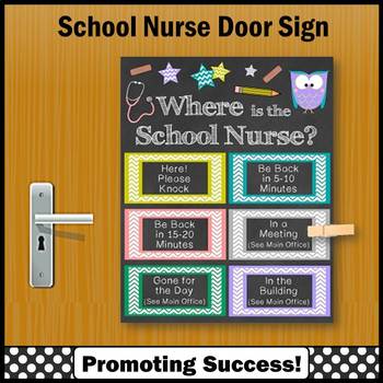 Preview of School Nurse Appreciation Day Printable Owl Theme Door Sign Nurses Week Poster