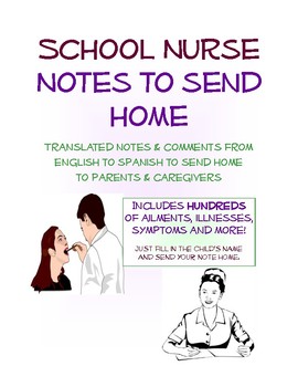 Preview of School Nurse Notes Home - Translated to Spanish