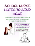 School Nurse Notes Home - Translated to Spanish