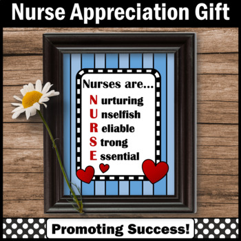 Preview of School Nurse Appreciation Day Thank You Printable Poster Nurses Day Week Sign