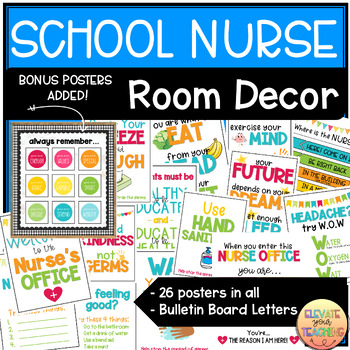 Preview of School Nurse Posters and Signs | Health Room Decor