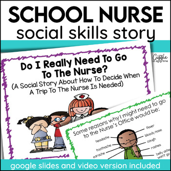 Preview of School Nurse Health Room Visit Social Story Classroom Rules & Procedures Choice 