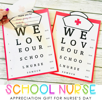 Preview of School Nurse's Day Appreciation Thank You Gift - Featuring an Eye Exam Chart