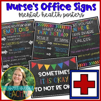Preview of School Nurse's Office Signs and Posters | Mental Health