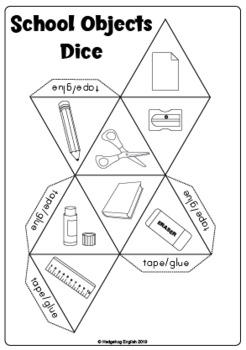 School Objects 8 Sided Dice By Hedgehog English Tpt