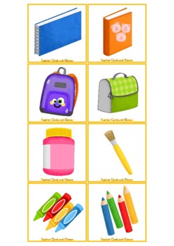 School Objects Bingo - 3x3 by Fascino's Cards and Games | TPT