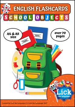 Preview of School Objects - English Flashcards