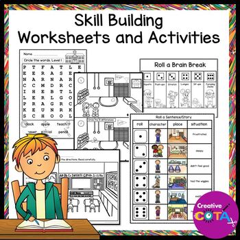 Preview of Occupational Therapy School Fine Motor Visual Perception Worksheets & Activities