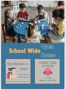 Preview of School Open House Editable Printable 5 x 7 PDF-School Advertising