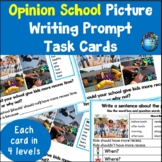 School Opinion Picture Writing Prompt Task Cards | Sentenc
