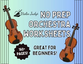 Preview of School Orchestra Treble, Alto & Bass Clef Worksheets-over 160!
