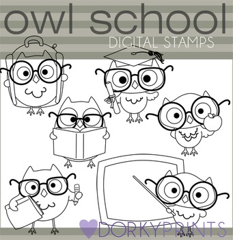 cute school owl clipart black and white