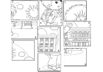 Preview of School Paper Puzzle (Cutting + Sequencing + Sticking)