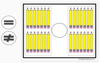 Preview of School- Pencils- Equal or Not Equal (0-14)- Google Slides Activities