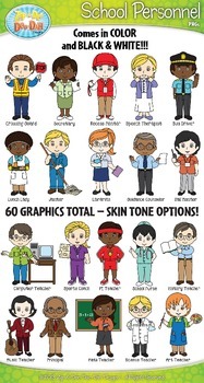 Preview of School Personnel Characters Clipart {Zip-A-Dee-Doo-Dah Designs}