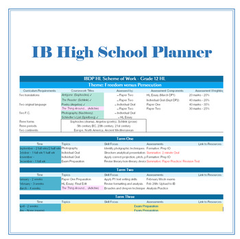 Preview of IB High School Planner 2023-24 (Microsoft Excel)
