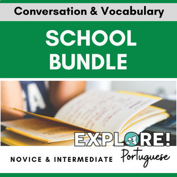 Preview of School: Portuguese Vocabulary & Conversation EDITABLE