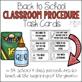 Back to School Classroom Procedure Task Cards (PBIS)
