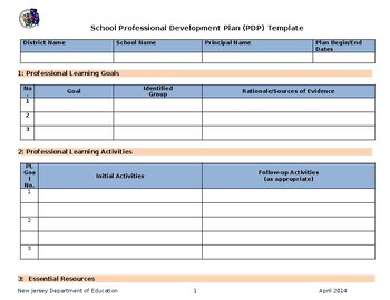 school professional development plan