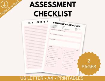 School Psychologist Assessment Checklist, Case Cover Form, by ...