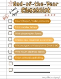 School Psychologist End of the Year Checklist