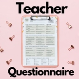 School Psychologist IEP Teacher Questionnaire