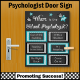School Psychologist Office Door Sign Teal Black Psychology