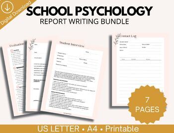 Preview of School Psychologist Report Writing Mega Bundle,School Psychology Reference Forms