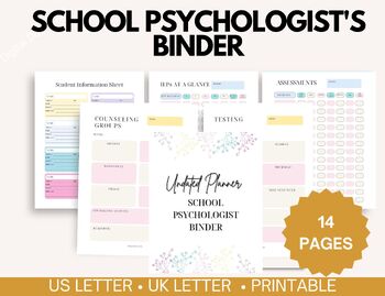 Preview of School Psychologist's Binder, Psychologist Planner,Counselor,Therapist,Special E