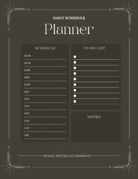 Preview of School Psychology Daily Planning