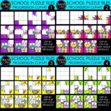 School Puzzle Clipart Tile Progressions