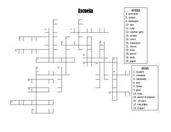 School Puzzles (Wordsearch Crossword) by Hey Miss Senorita Black