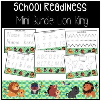 Preview of School Readiness Mini Bundle- Lion King Theme (Distance Learning)