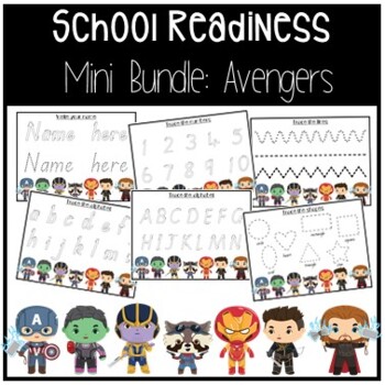 Preview of School Readiness Mini Bundle- Avengers Superhero Theme (Distance Learning)