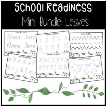 Preview of School Readiness Mini Bundle- Leaf Theme (Distance Learning)