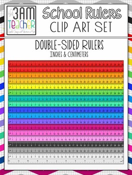 Preview of School Rulers Clip Art: Double Sided with Inches and Centimeters