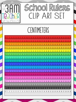 Preview of School Rulers in Centimeters: Clip Art Set