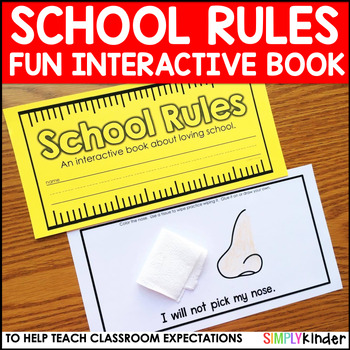 Preview of Classroom Rules & Expectations Book, School Rules Activity for Back to School
