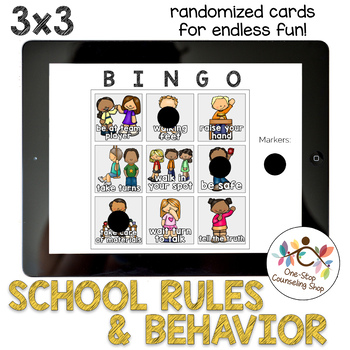 Preview of School Rules & Behavior Bingo (3x3)